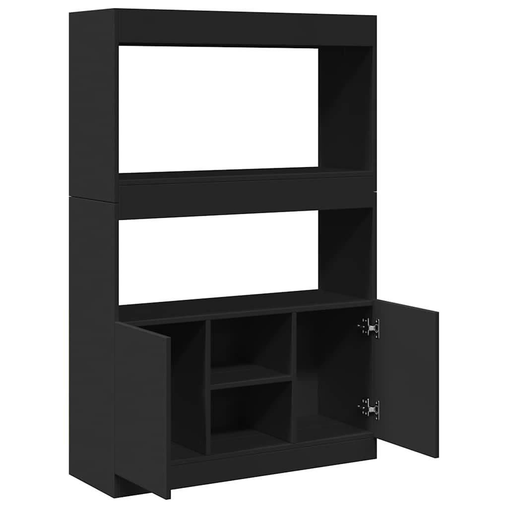 Visoka komoda crna 92 x 33 x 140 cm od konstruiranog drva