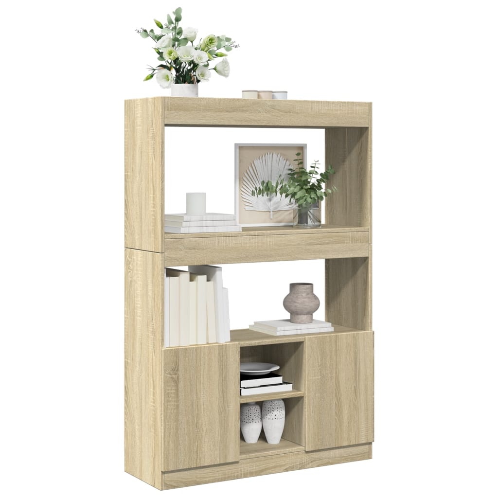 Visoka komoda hrasta sonome 92x33x140 cm od konstruiranog drva