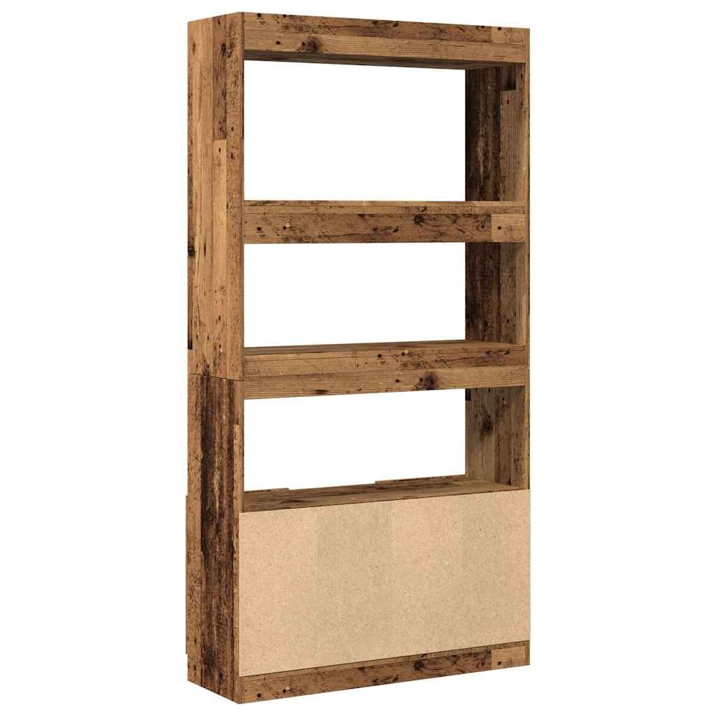 Visoka komoda boja staro drvo 92x33x180 cm konstruirano drvo
