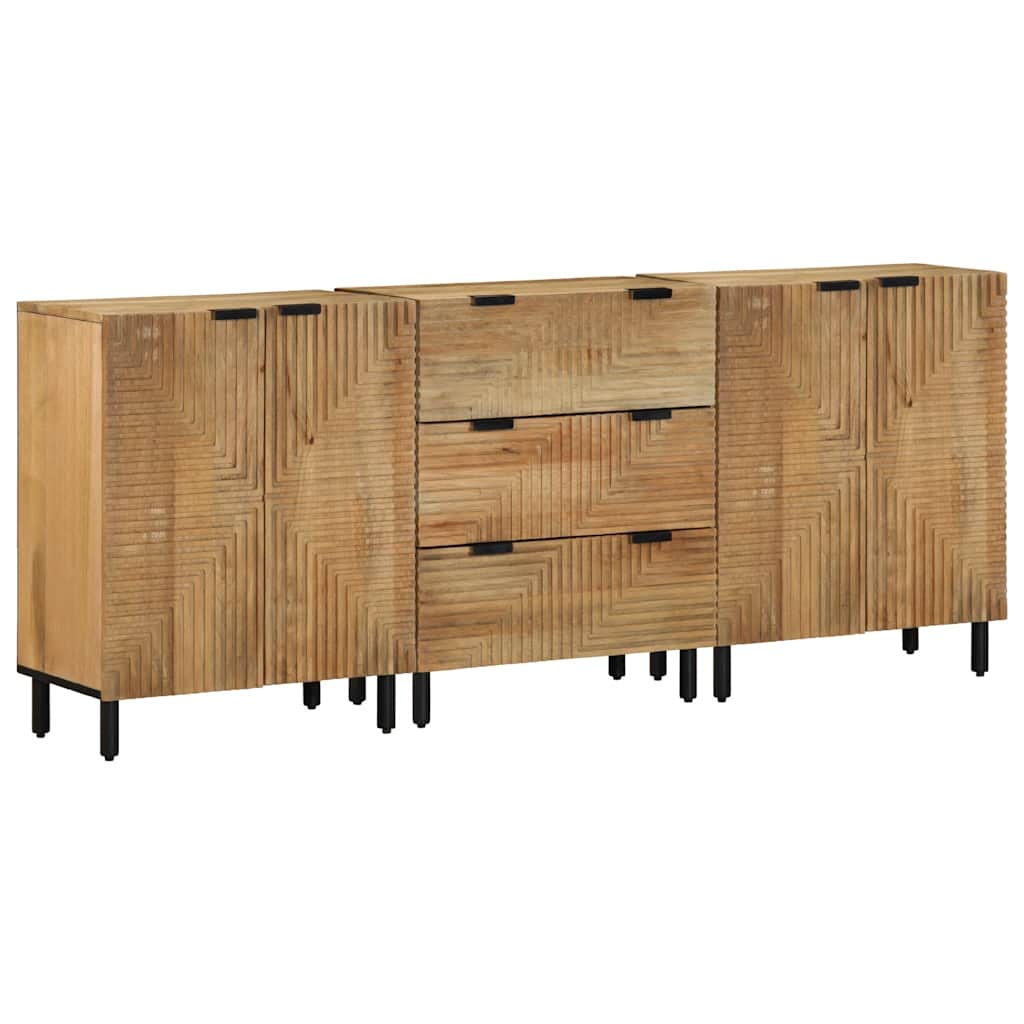 Komoda od 3 komada smeđa 60x33x75 cm Puno drvo Mango