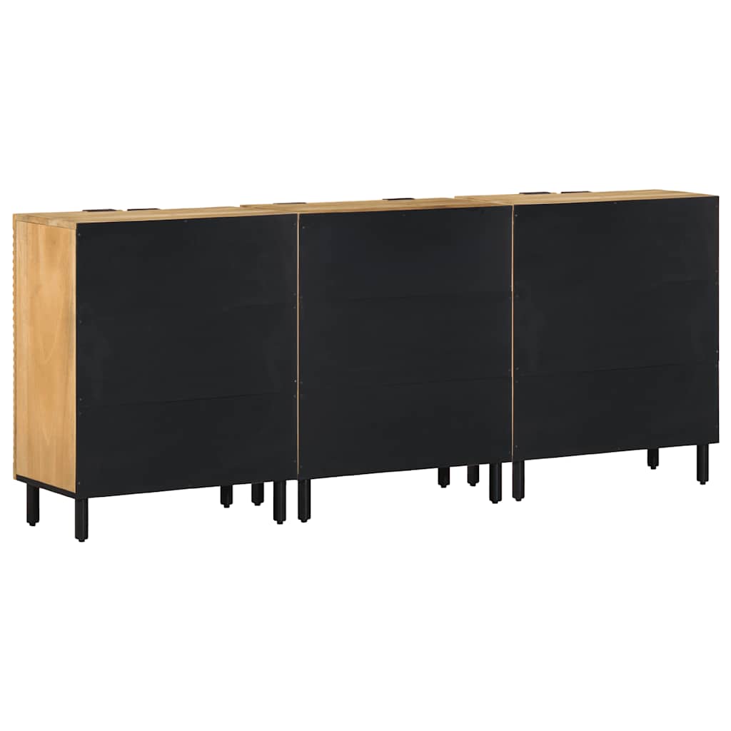 Komoda od 3 komada smeđa 60x33x75 cm Puno drvo Mango