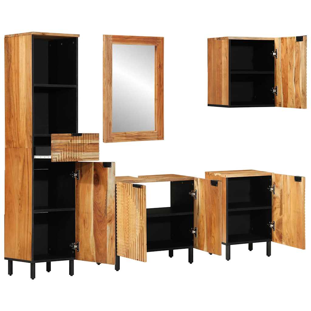 Set ormarića za kupaonicu 5 kom. Prirodna 38 x 33 x 160 cm
