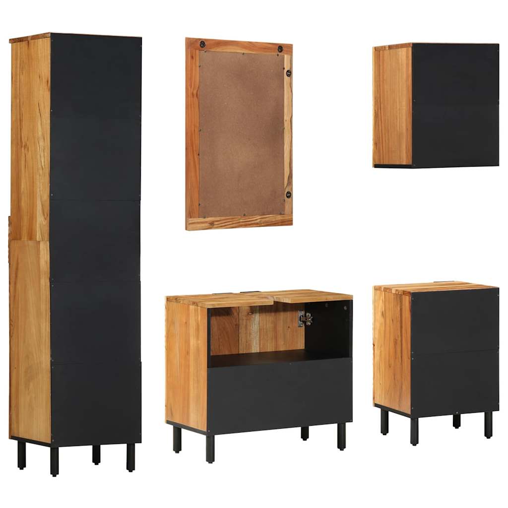 Set ormarića za kupaonicu 5 kom. Prirodna 38 x 33 x 160 cm
