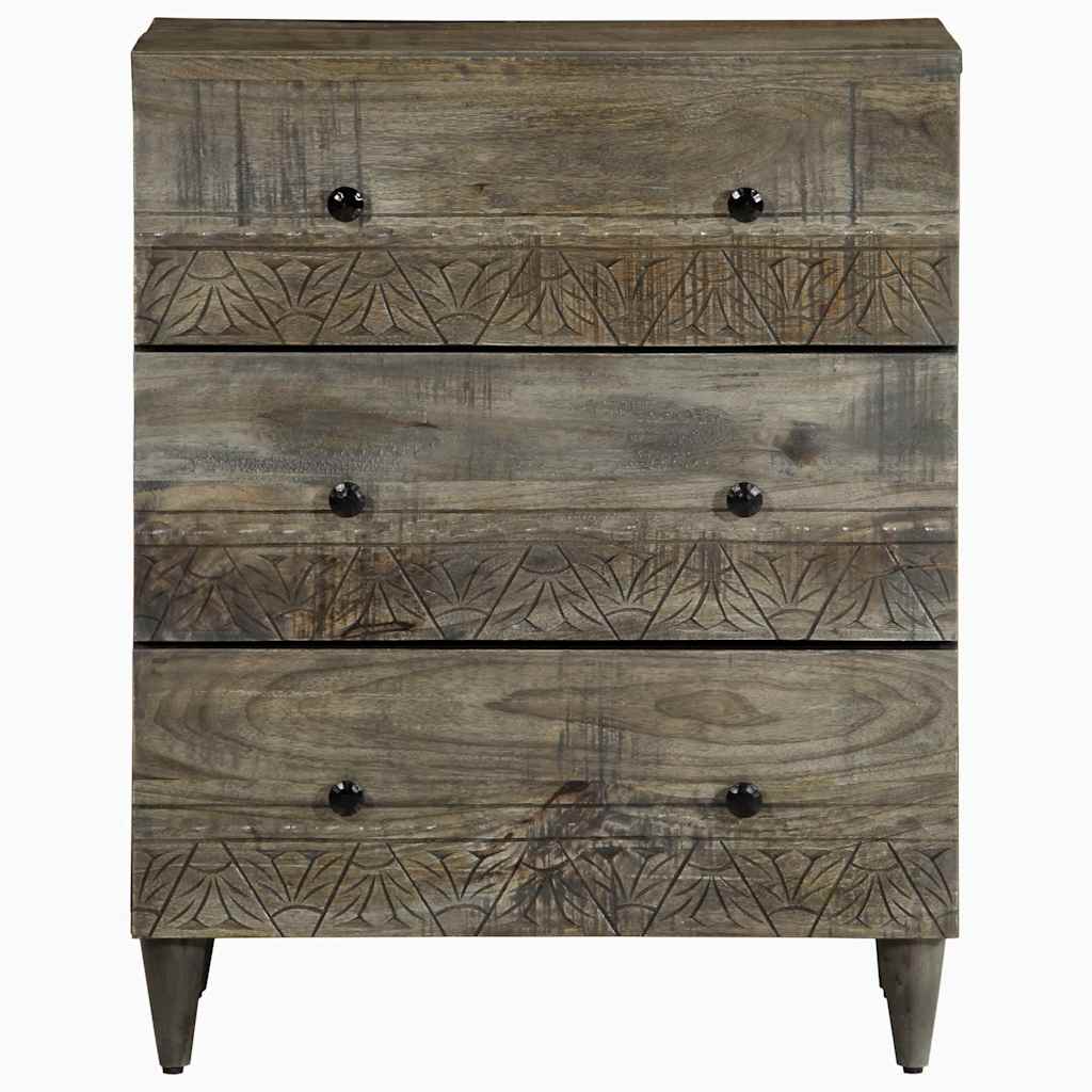 Komoda 2 kom svijetlosiva 60x33,5x75 cm Puno drvo Mango