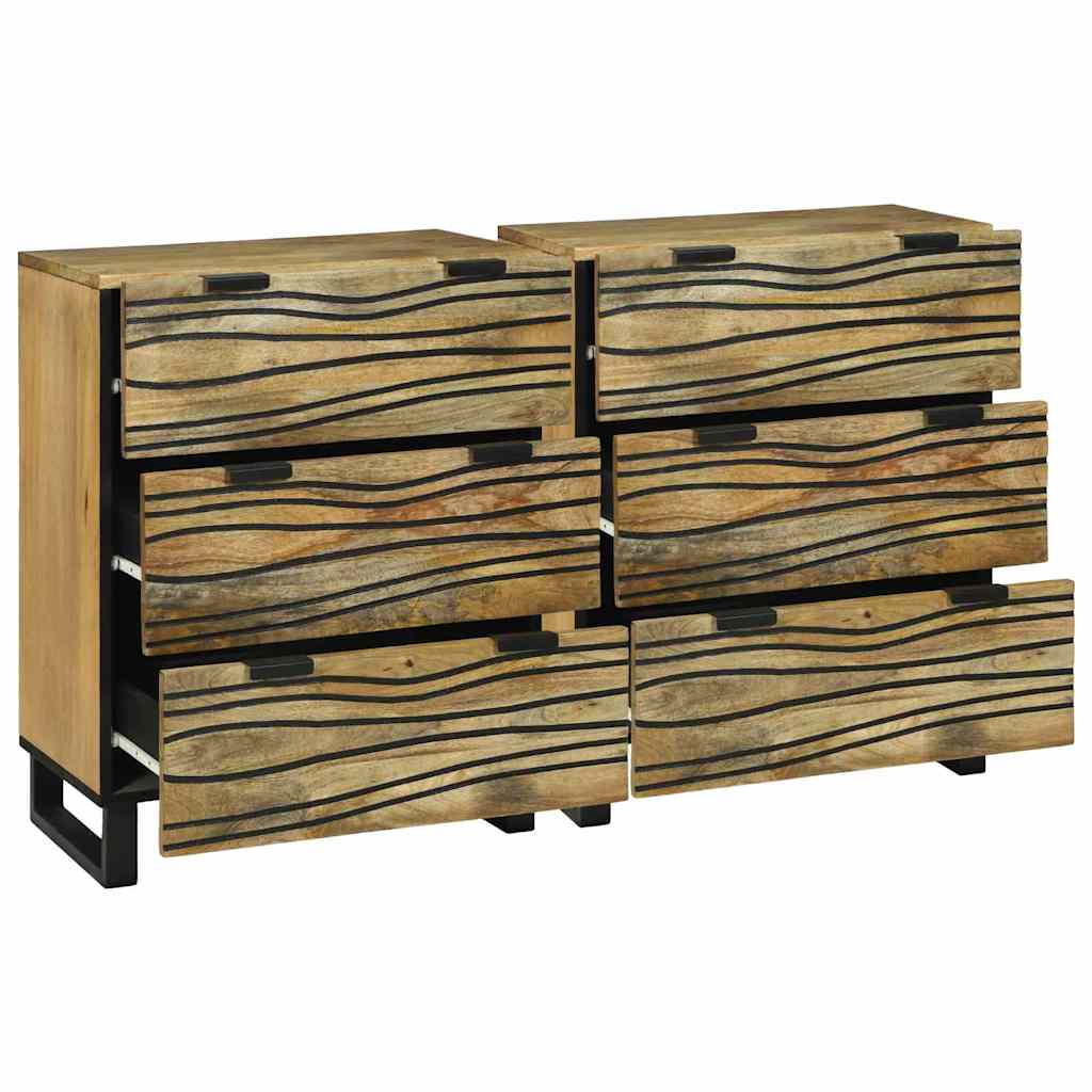Set komoda 2 pcs Prirodna 120 x 33,5 x 75 cm Čvrsto drvo manga