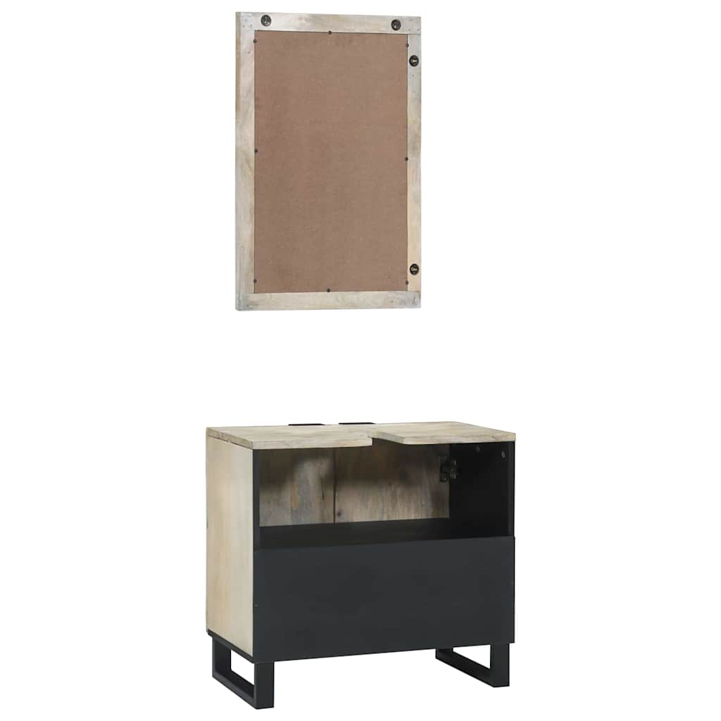 Set namještaja za kupaonicu 2 pcs Bijelo Konstruirano drvo