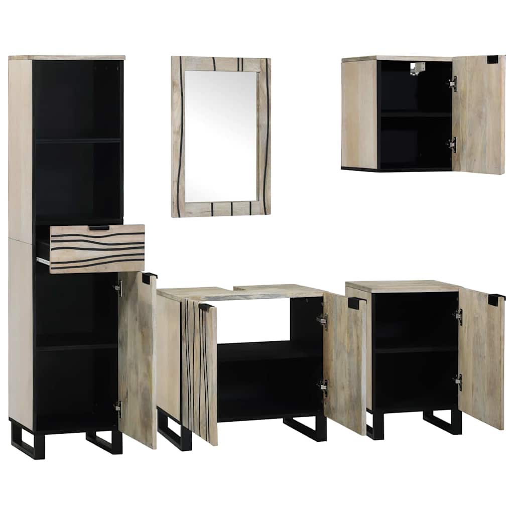 Set namještaja za kupaonicu s ladicama 5 pcs Bakarna smeđa
