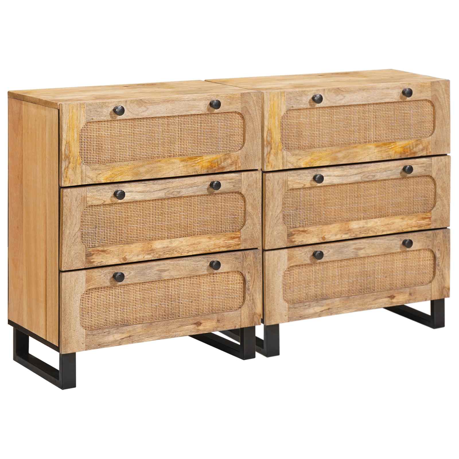 Kreveta 2 pcs Smeđa 60 x 33 x 75 cm Čvrsto drvo manga