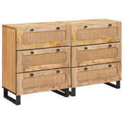 Kreveta 2 pcs Smeđa 60 x 33 x 75 cm Čvrsto drvo manga