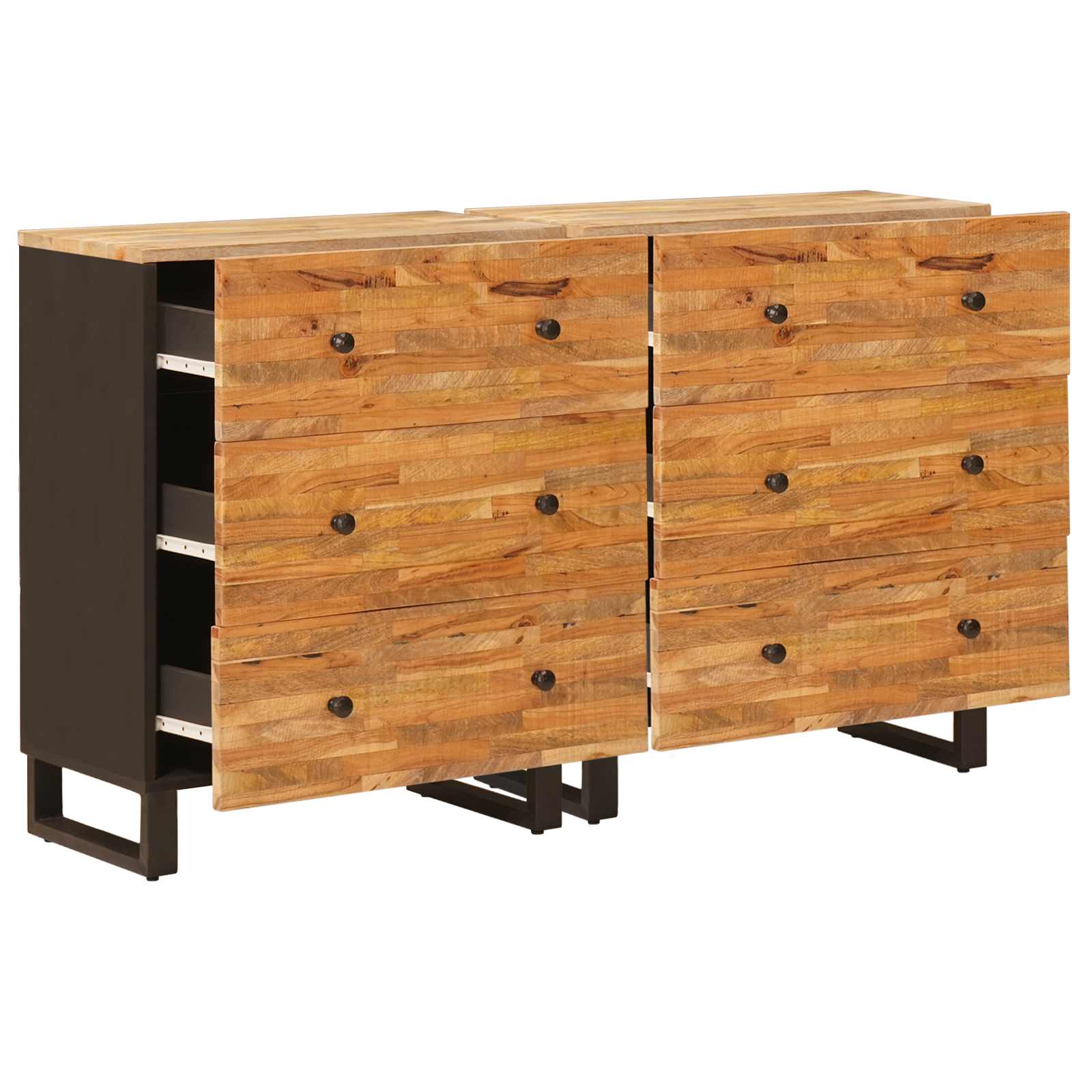 Kreveta 2 pcs Smeđa 60 x 33 x 75 cm Čvrsto drvo manga
