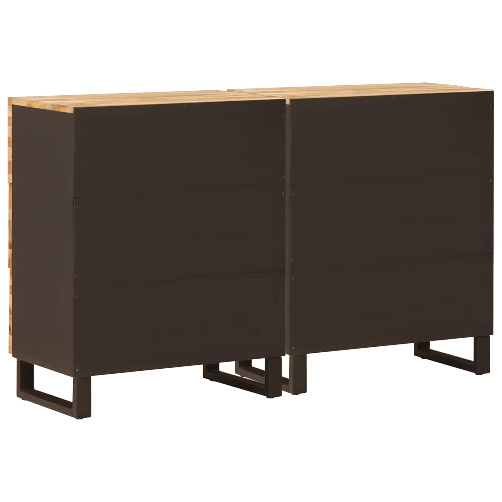 Kreveta 2 pcs Smeđa 60 x 33 x 75 cm Čvrsto drvo manga