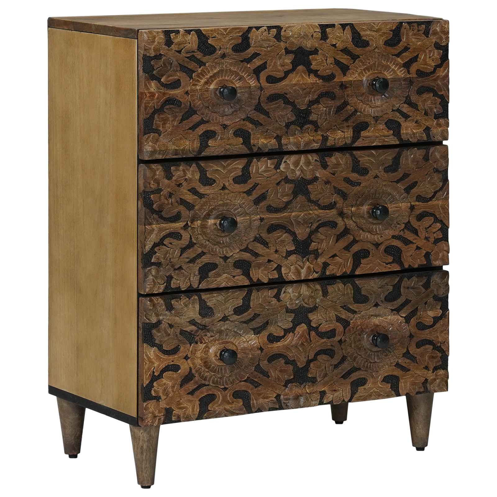 Kreveta 2 pcs Smeđa 60 x 33,5 x 75 cm Čvrsto drvo manga