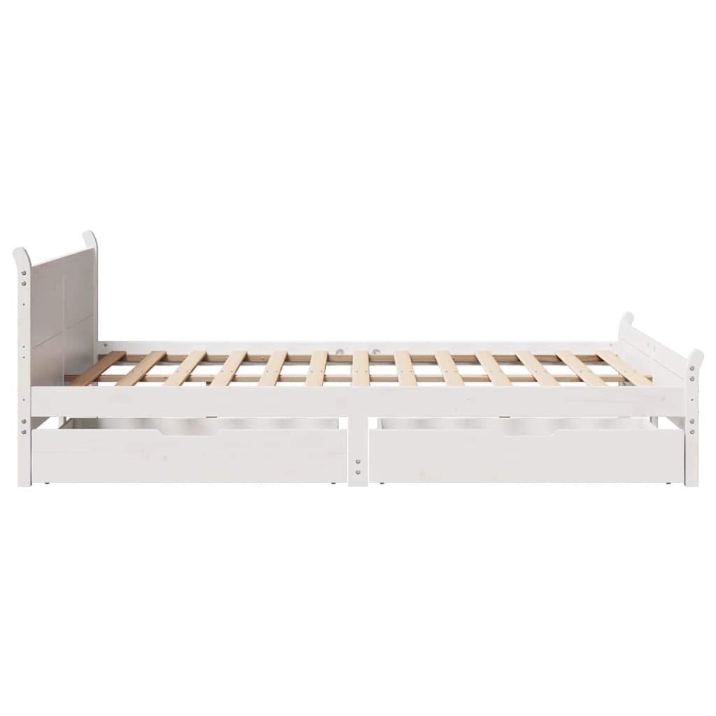 Okvir kreveta bez madraca bijeli 140x200 cm od masivne borovine