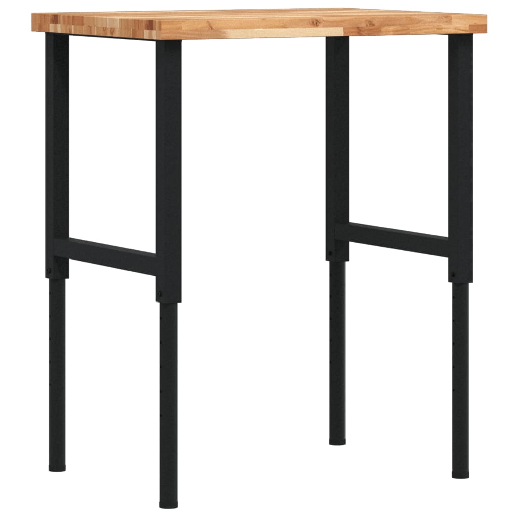Radni stol 80x60x(73-99,5) cm masivno drvo bagrema pravokutni