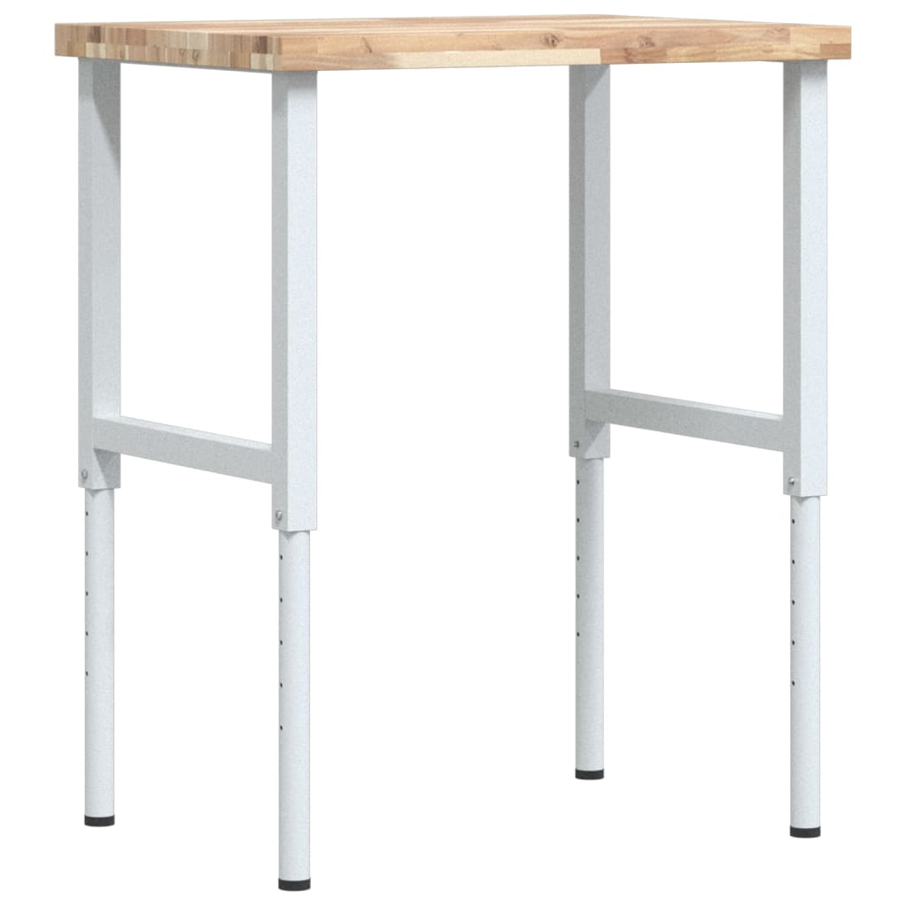 Radni stol 80x60x(73-99,5) cm masivno drvo bagrema pravokutni