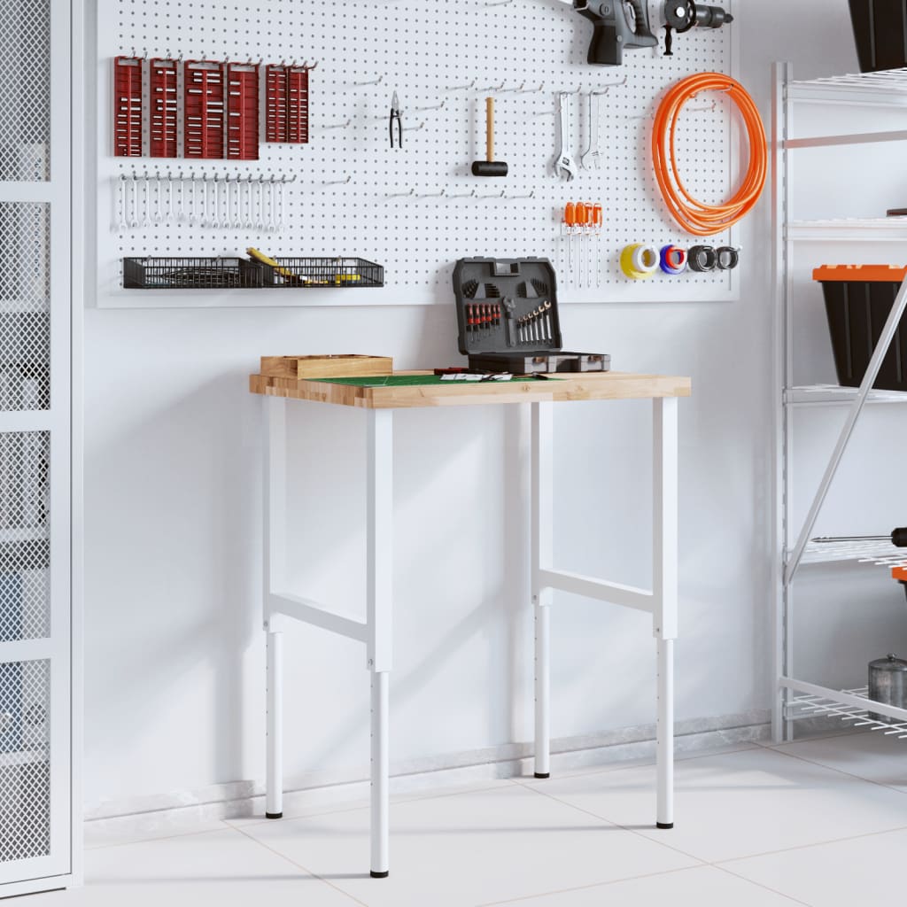 Radni stol 80x60x(73-99,5) cm masivno drvo bagrema pravokutni
