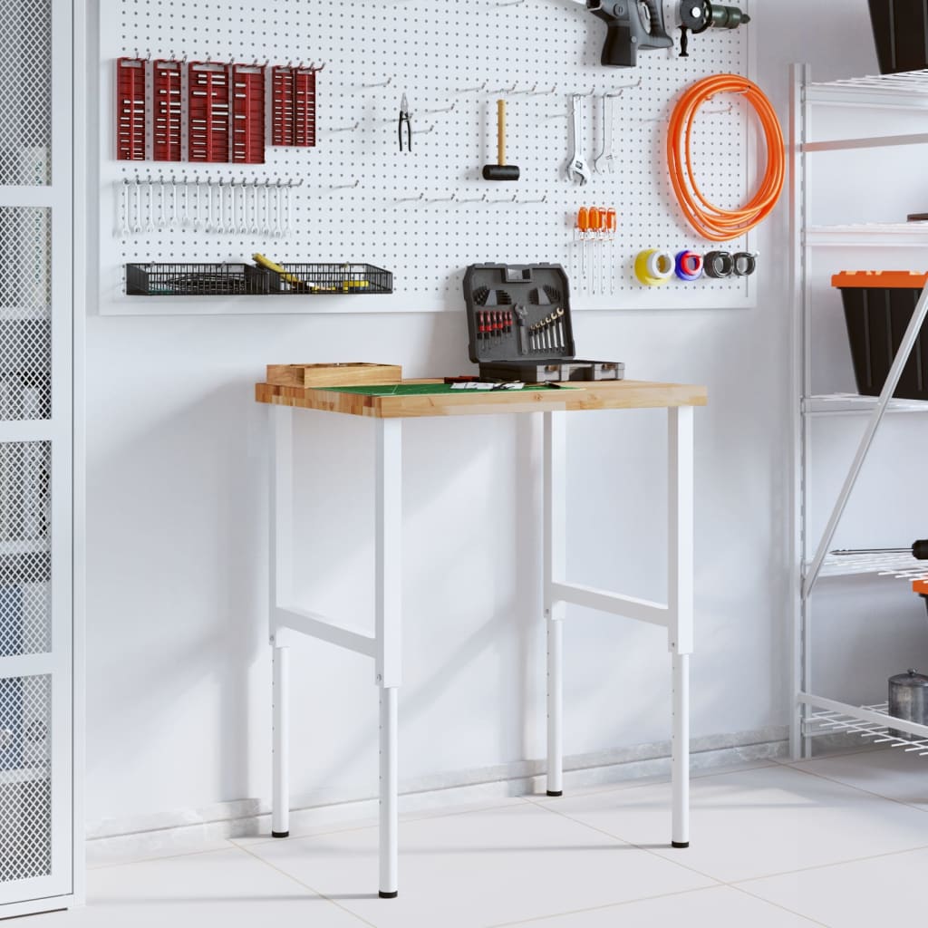 Radni stol 80x60x(73-99,5) cm masivno drvo bagrema pravokutni