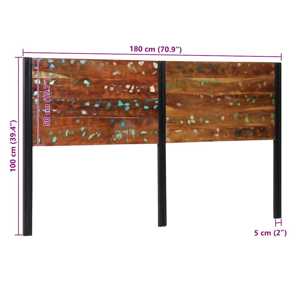 Uzglavlje 180 cm Puno drvo, prerađeno i željezo