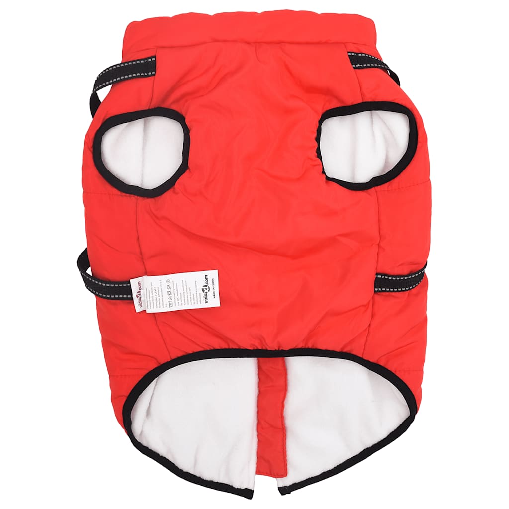 Vodootporni reflektirajući kaput s pojasom za pse crveni L68