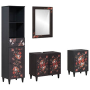 Set ormarića za kupaonicu s ladicama 4 pcs Čvrsto drvo manga