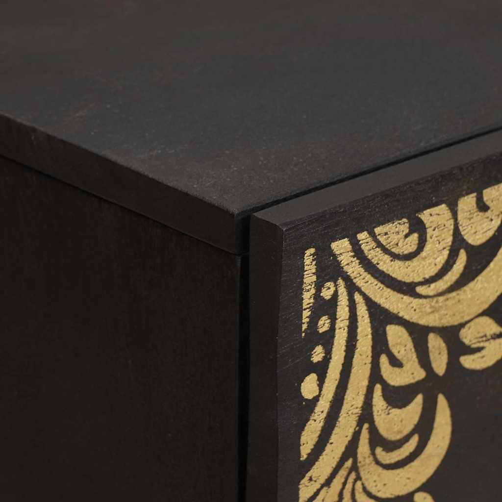 Kreveta s ladicama 2 pcs Crna 60 x 33 x 75 cm Čvrsto drvo manga