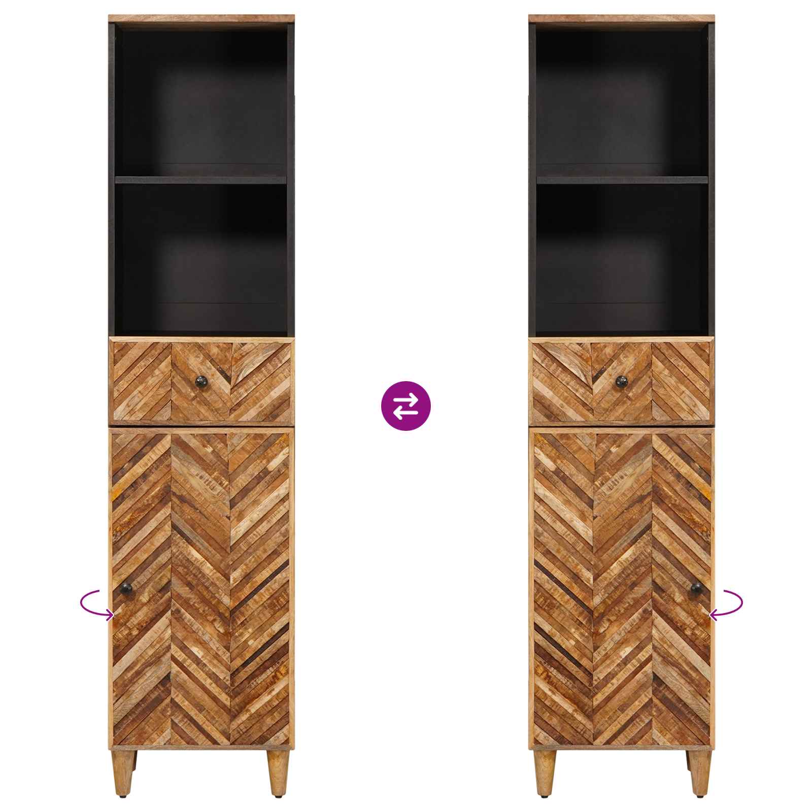 Set ormarića za kupaonicu s ladicama 3 pcs Čvrsto drvo manga
