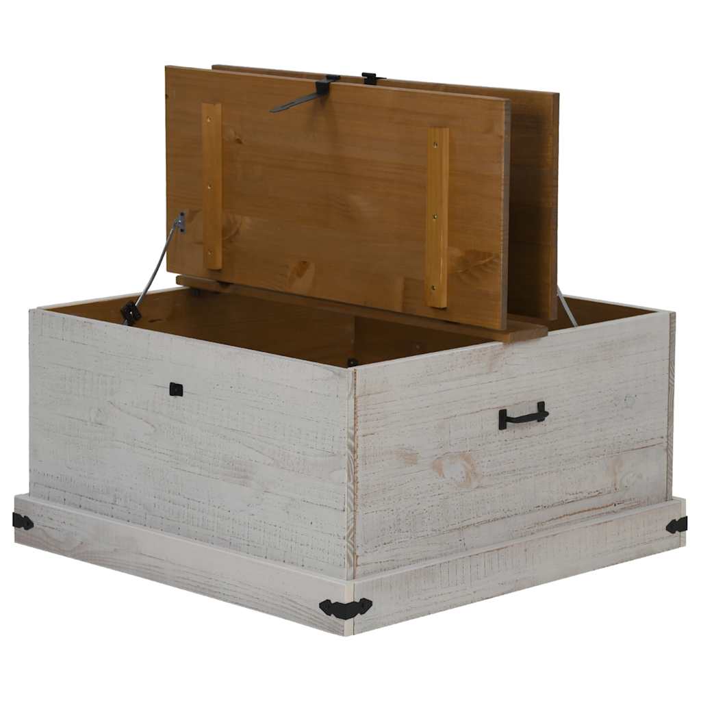 Škrinja za pohranu HALDEN bijela 91x91x47 cm puno drvo bor