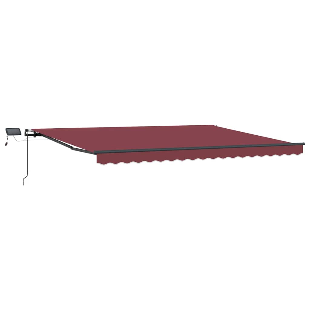 Tenda na ručno uvlačenje s LED svjetlima bordo 400 x 300 cm