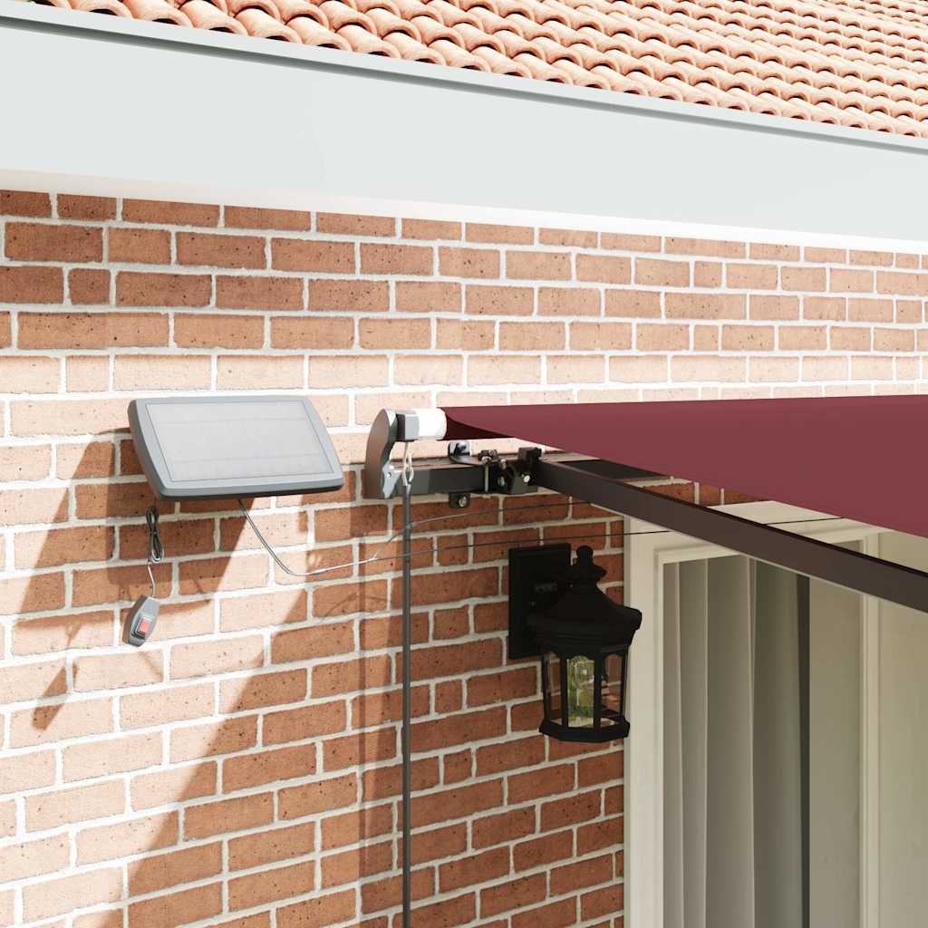 Tenda na ručno uvlačenje s LED svjetlima bordo 400 x 300 cm