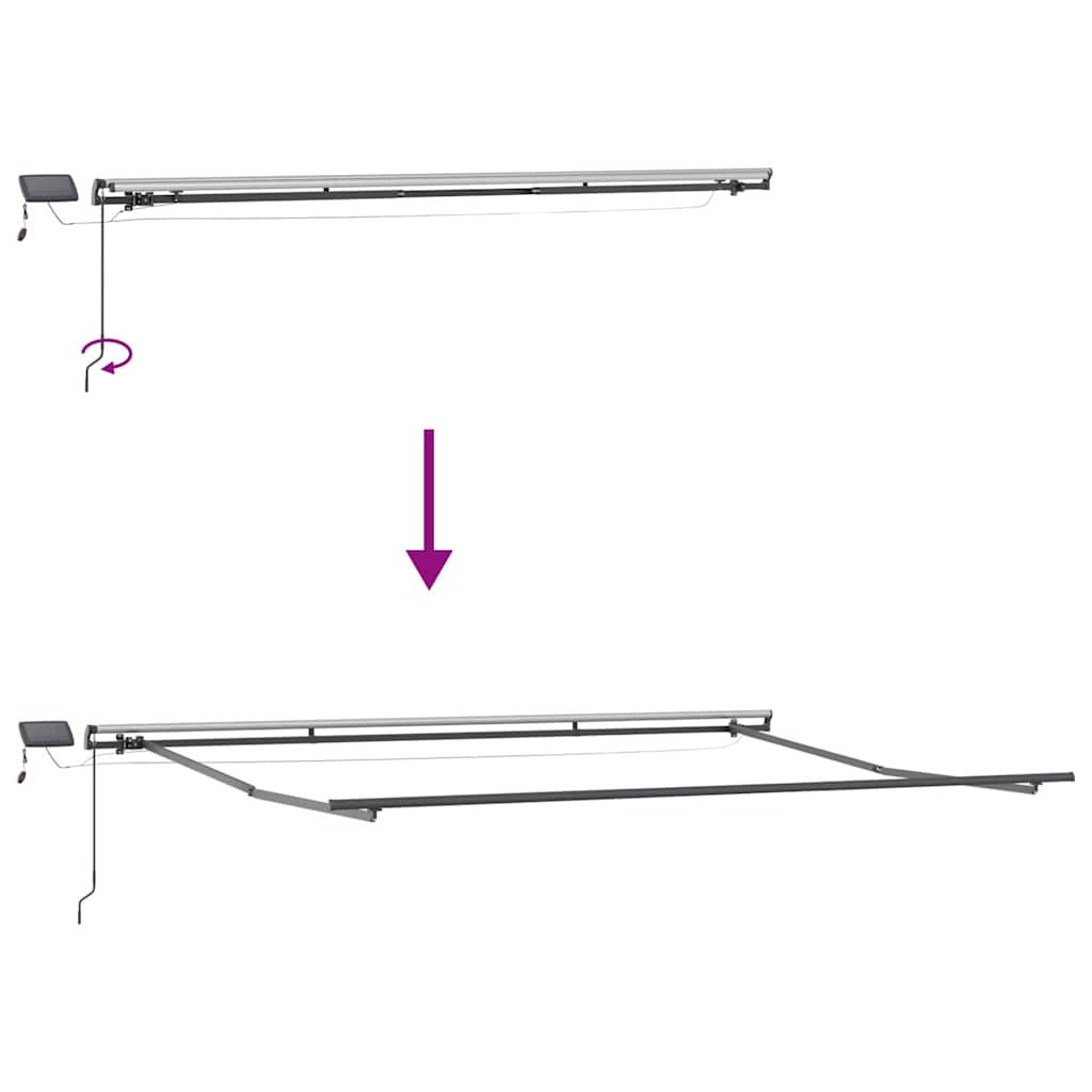 Tenda na ručno uvlačenje s LED svjetlima bordo 400 x 300 cm