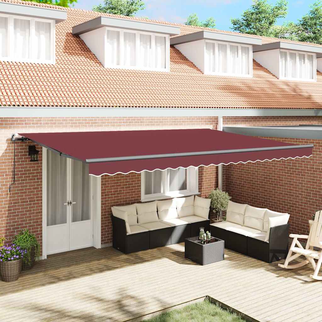 Tenda na ručno uvlačenje bordo 500 x 300 cm