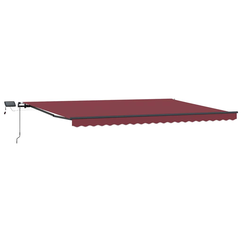 Tenda na ručno uvlačenje s LED svjetlima bordo 500 x 300 cm
