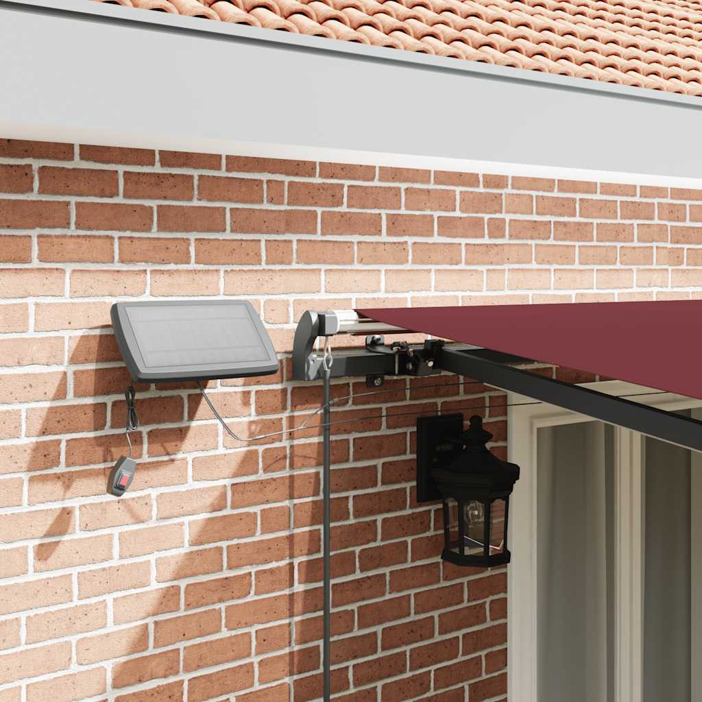 Tenda na ručno uvlačenje s LED svjetlima bordo 500 x 300 cm