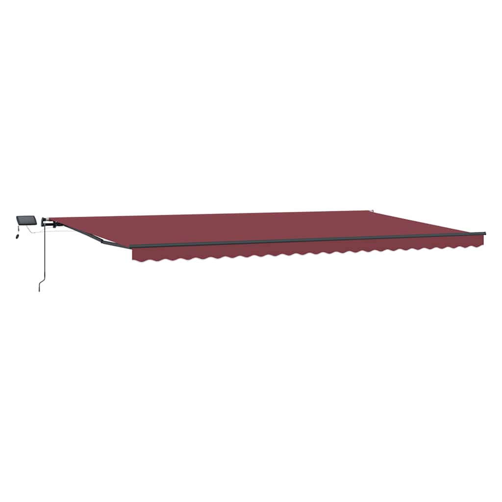 Tenda na ručno uvlačenje s LED svjetlima bordo 600 x 300 cm