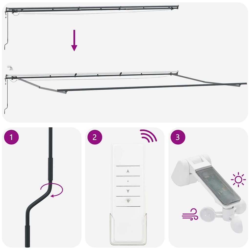 Tenda na automatsko uvlačenje s LED svjetlima bordo 600x3500 cm