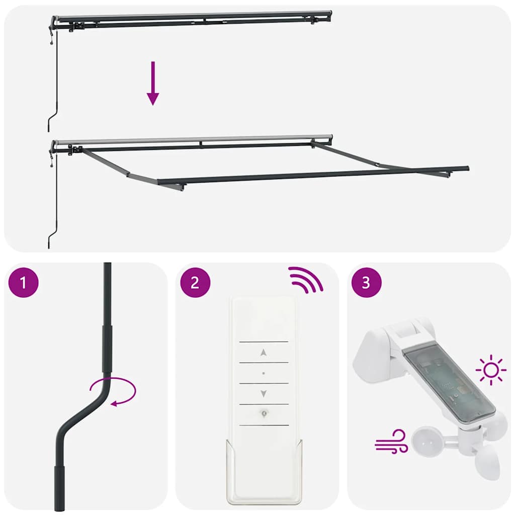 Tenda na automatsko uvlačenje smeđa 300 x 250 cm