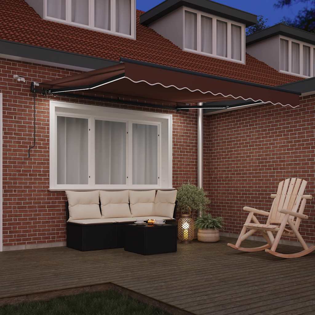 Tenda na automatsko uvlačenje s LED smeđa 300 x 250 cm