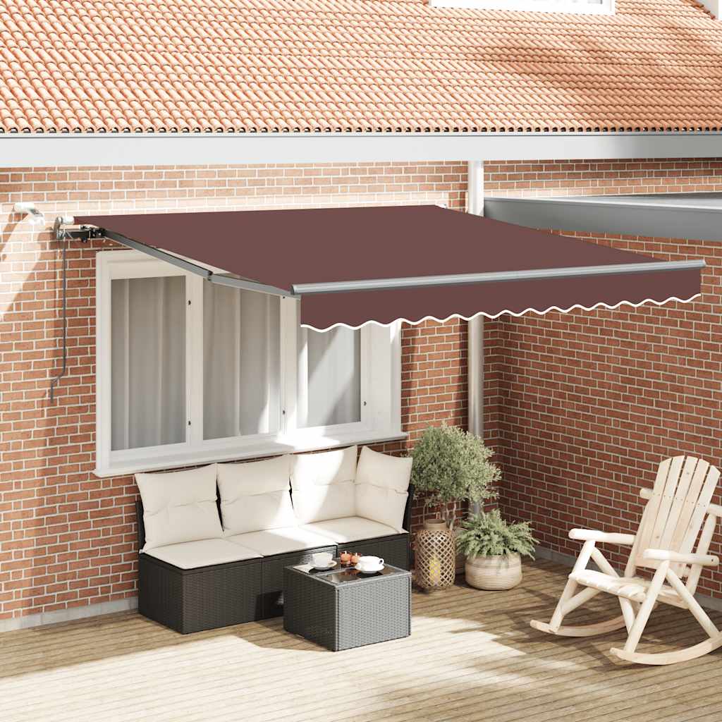 Tenda na automatsko uvlačenje s LED smeđa 300 x 250 cm