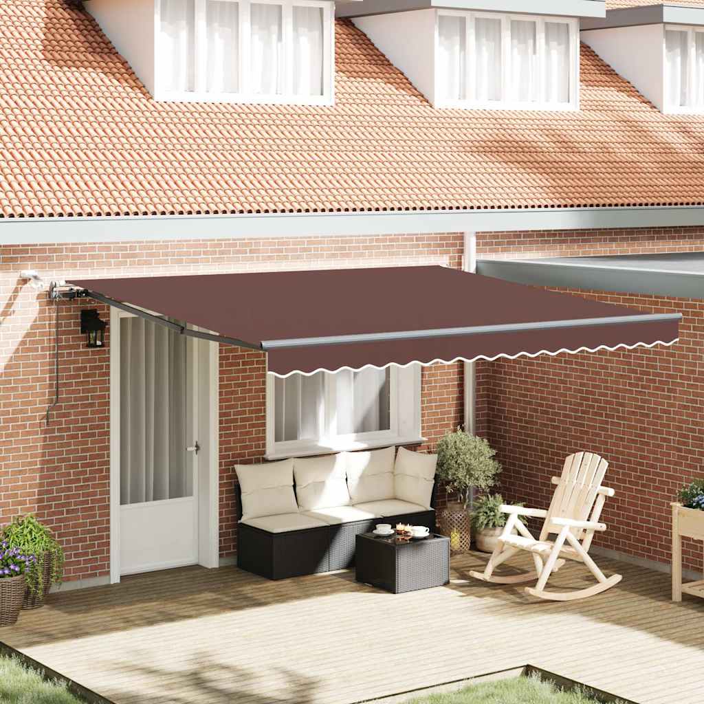 Tenda na automatsko uvlačenje s LED smeđa 400 x 300 cm