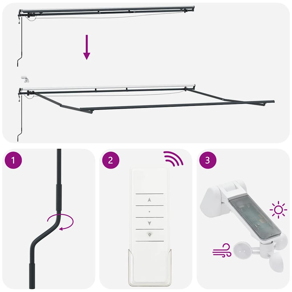 Tenda na automatsko uvlačenje s LED smeđa 450 x 300 cm
