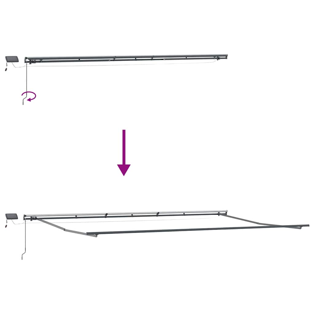 Tenda na ručno uvlačenje s LED smeđa 600 x 300 cm