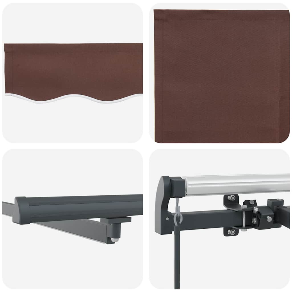 Tenda na ručno uvlačenje s LED smeđa 600 x 300 cm