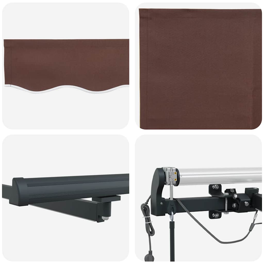 Tenda na automatsko uvlačenje s LED smeđa 600 x 300 cm