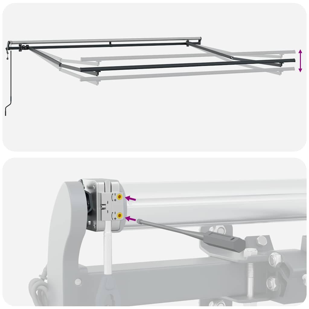 Tenda na automatsko uvlačenje antracit i bijela 300 x 250 cm