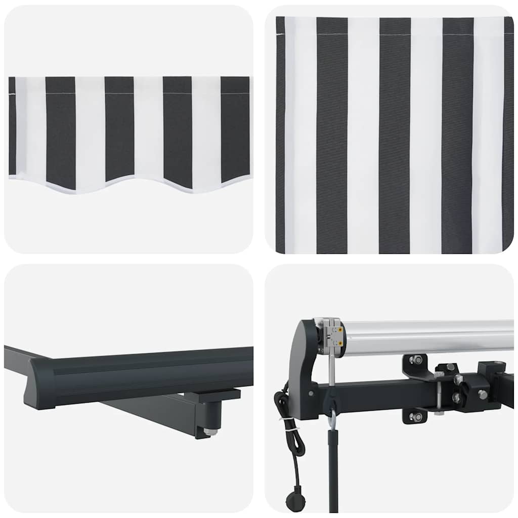 Tenda na automatsko uvlačenje antracit i bijela 300 x 250 cm