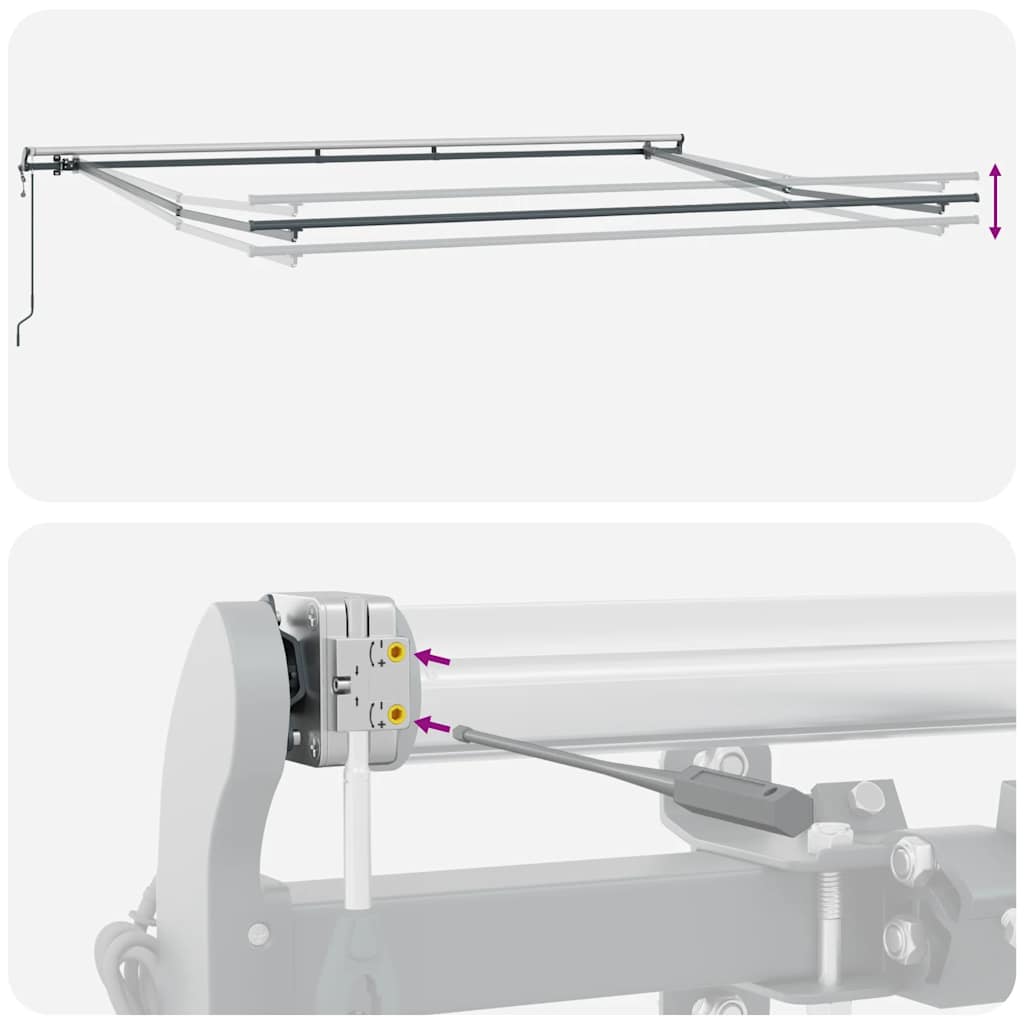 Tenda na automatsko uvlačenje antracit i bijela 400 x 300 cm