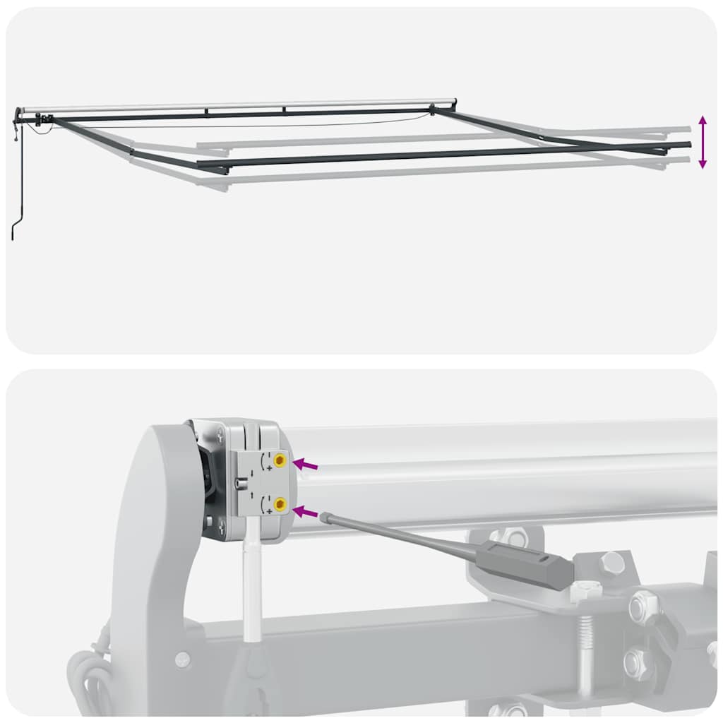 Tenda na automatsko uvlačenje LED antracit i bijela 400x300 cm