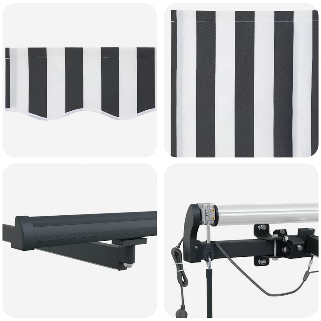 Tenda na automatsko uvlačenje LED antracit i bijela 450x300 cm