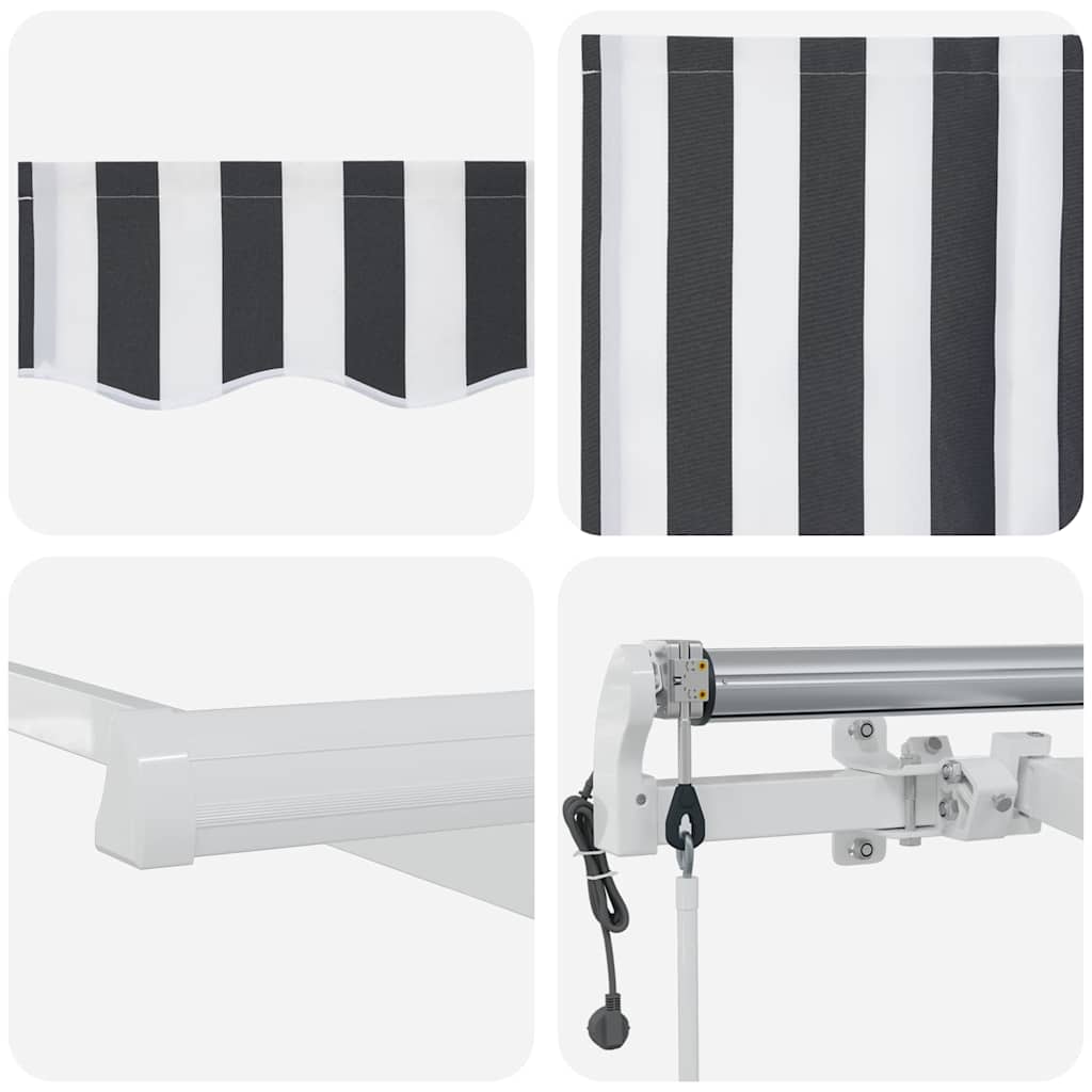 Tenda na automatsko uvlačenje antracit i bijela 500x300 cm