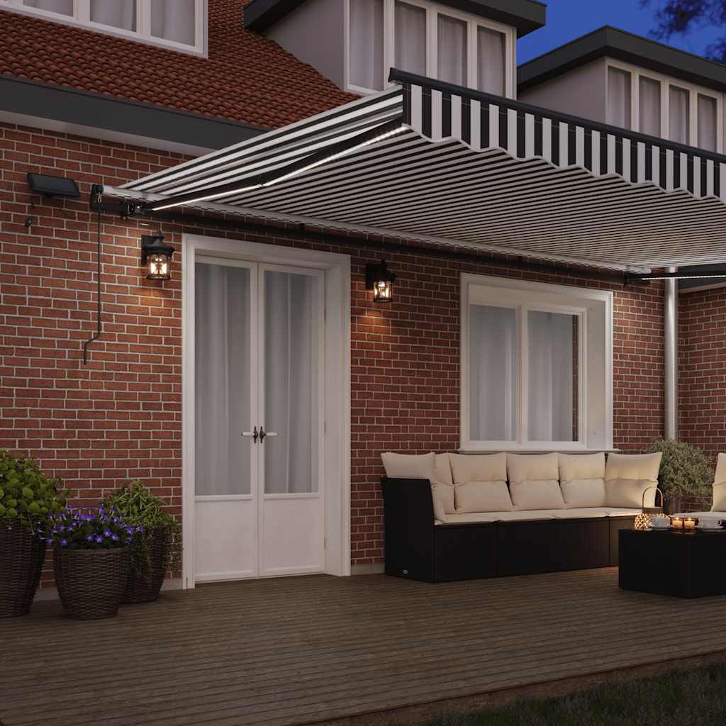 Tenda na ručno uvlačenje s LED antracit i bijela 500x300 cm